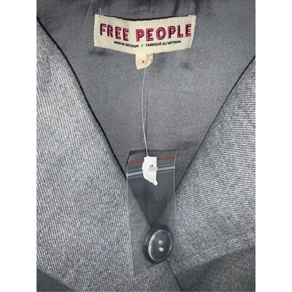 FREE PEOPLE Gray Double Breasted Hannah Slouchy Blazer Coat - Picture 10 of 14